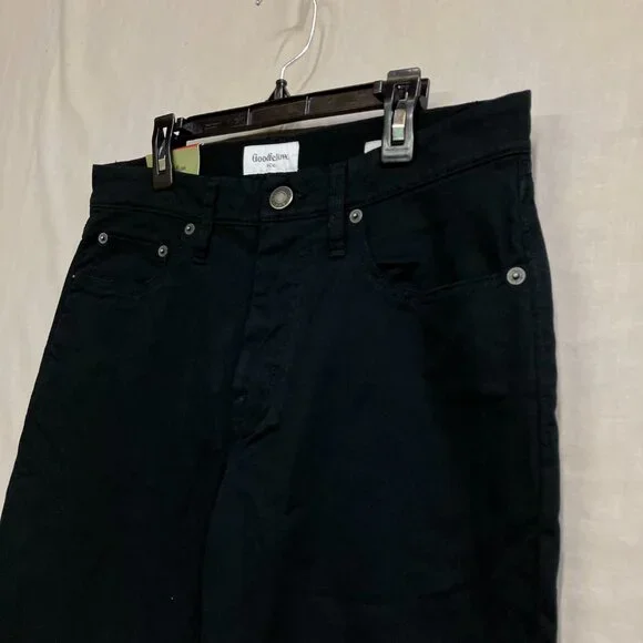 NWT Goodfellow & Co Men's Black Fly Button & Zipper Straight Fit 5-Pocket Pants - Picture 10 of 16